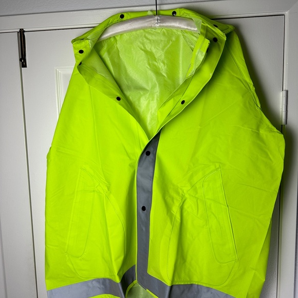 SET Pant & Jacket Safety Waterproof Black VEA 700 Pant 4XL Neese Lime Coat 2XL - Picture 3 of 7